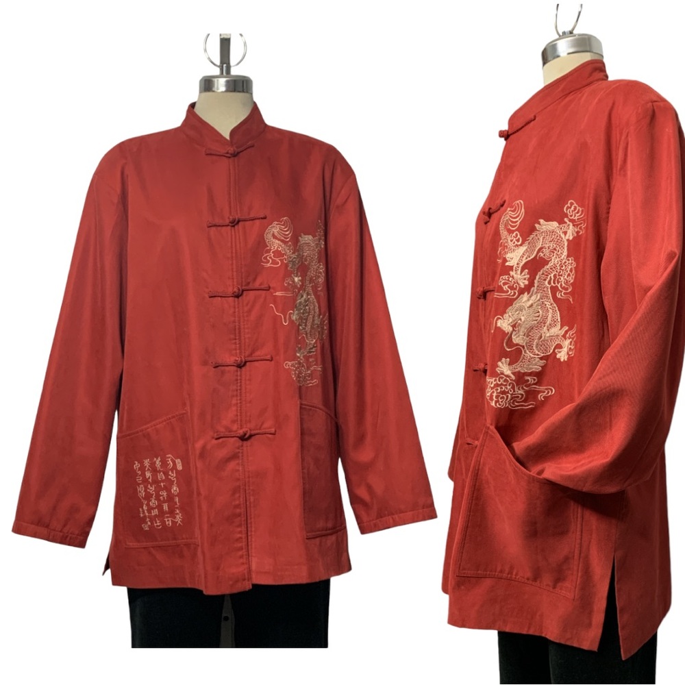 * NEW * Gorgeous  Unisex Embroidery Cheongsam Chinese jacket Size XL